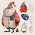 illustrate christmas card,christmas character