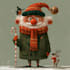 freehand style christmas character