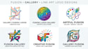design a fusion, gallery, and line art logo