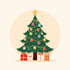 design a custom flat style christmas illustration