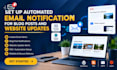 set up automated email notification for blog posts and website updates