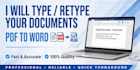 type and retype documents PDF to word conversion