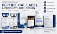 create peptide vial label, product label design, 3d mockup, packaging design