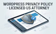 draft a custom privacy policy and cookie policy for wordpress
