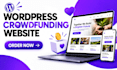 build wordpress crowdfunding website donation site kickstarter model platform