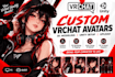 create custom vrchat avatar, 3d model unity setup, anime nsfw, cartoon character