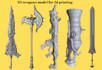 do 3d cosplay weapon model, 3d gun, 3d sword, printable 3d props for 3d printing