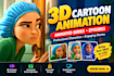 create 3d animation, 3d animated tv series, saas explainer video