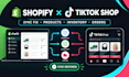 fix shopify tiktok shop sync errors, inventory, product and order sync