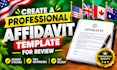 create a professional affidavit template for review