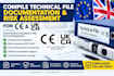 compile technical file documentation and risk assessment for ce and ukca