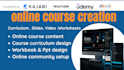 create online course content, course curriculum, lesson scripts, video courses