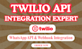 setup twilio sms api, whatsapp api, and webhook integration