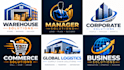 design a professional warehouse, manager, corporate, commerce logo