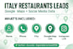provide verified italy restaurant leads with phone and maps