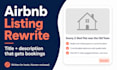 write an airbnb listing title and description that gets bookings