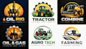 design a professional oil rig, tractor, combine logo