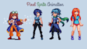 create pixel art sprite sheet, pixel art sprite animation, 2d game art sprite