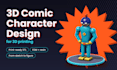design 3d comic character model for 3d printing stl