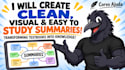 clean, visual and easy to study note summaries for you