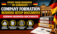 prepare german company formation and business setup documents
