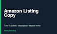 write your amazon product listing title, bullets and description
