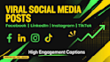 write viral facebook linkedin instagram posts and captions