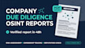 do osint research, corporate intelligence and due diligence