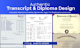 design high school transcript, college transcript, diploma, ged certificate