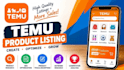 create and optimize your temu listing