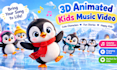 create a cute 3d animated kids music video with fun dancing characters