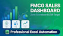 create fmcg zone scoreboard and sr target sheet in excel dashboard