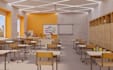 redecorate kids classroom, kindergarten space design, 3d schools interior render