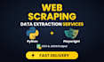 do web scraping, data extraction using python and scrapy