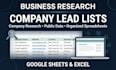 research companies and create a business prospect list