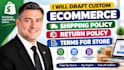 draft custom ecommerce shipping policy return policy terms for store