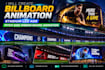 create billboard animation stadium led ads and pitch side ribbon board animation