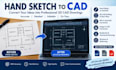 convert hand sketches to autocad, 2d cad drawings