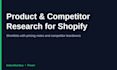 research products and competitors for your shopify store