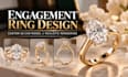 design a unique engagement ring with custom 3d cad model and realistic rendering