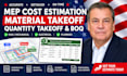 do USA mep construction cost estimation and material quantity takeoff