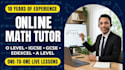 tutor o level, igcse and gcse math live one to one