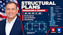 draft structural construction blueprints, framing drawings and site grading