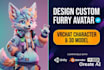 design custom furry avatar, vrchat character and 3d model