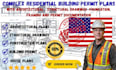 complex residential building permit plans with architectural and structural draw