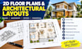 be your architect to draw house plan floor layouts, archtectural 2d layout plan