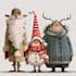 illustrate christmas card, christmas character