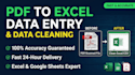 convert PDF to excel, clean data, and format spreadsheets with accuracy