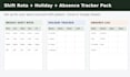 set up your shift rota, holiday and absence tracker pack