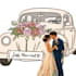 create a custom romantic wedding illustration or invitation card
